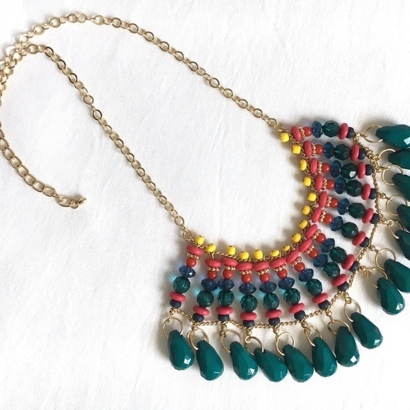 𝅺3/$29! Bright Tribal Statement Bib Necklace - Picture 2 of 5